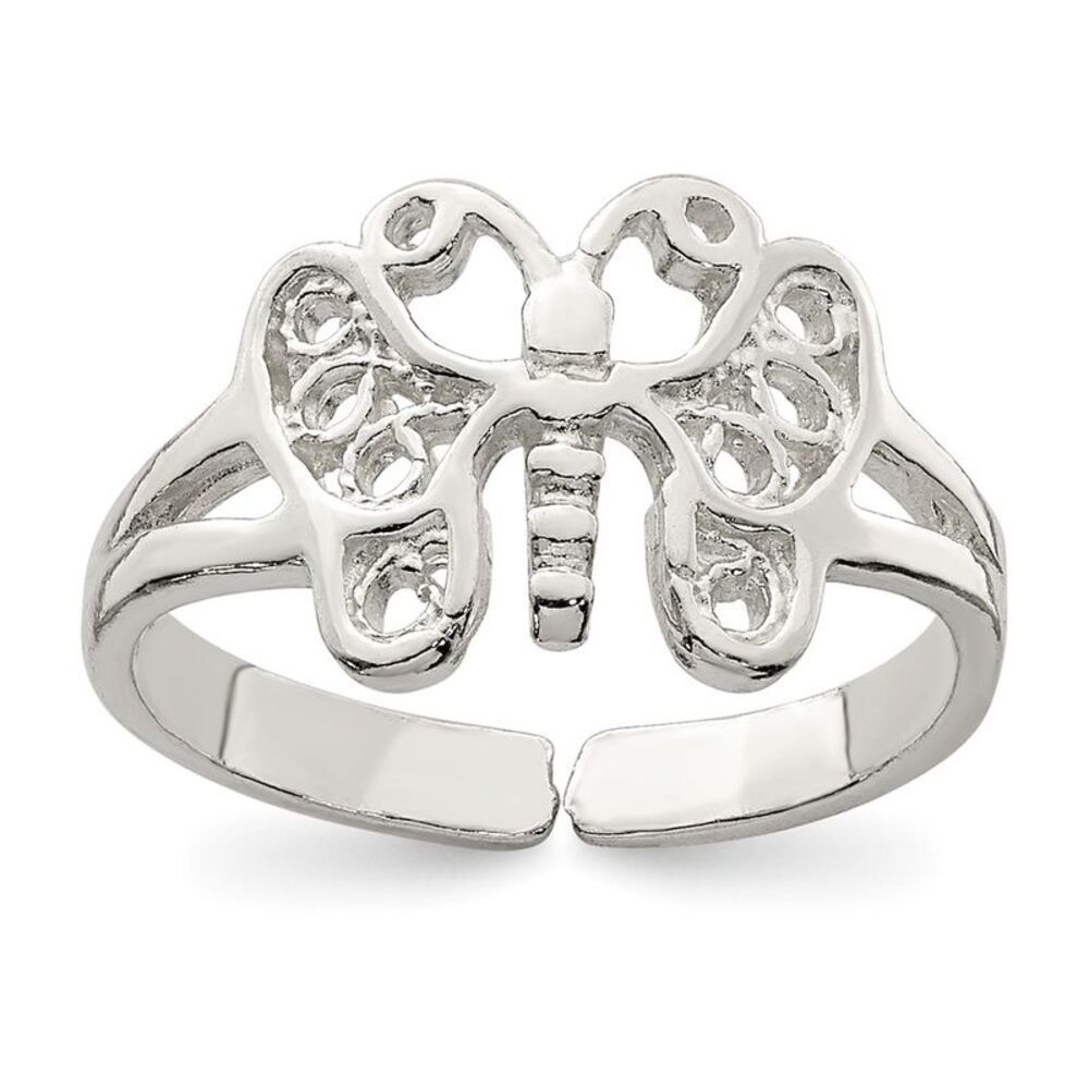 Kazi Luxury Sterling Silver Butterfly Toe Ring - image 1